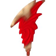 Flame Trail Spiked with Axle End with Marbled Trans-Red Pattern: {прозрачно ярко оранжев}