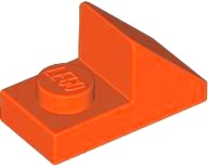 ROOF TILE 1X2 45Â° W 1/3 PLATE: {червеникаво-оранжев}