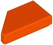 TILE 1X2, DEG. 45, CUT, RIGHT: {червеникаво-оранжев}