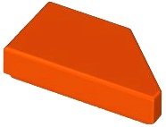 TILE 1X2, DEG. 45, CUT, LEFT: {червеникаво-оранжев}