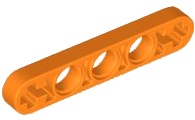 Technic, Liftarm Thin 1 x 5 - Axle Holes: {ярко оранжев}