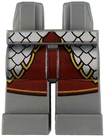 Hips and Legs with Silver Armor over Dark Red Surcoat with Gold Trim Pattern: {сребърно метален}