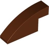 BRICK 1X4X1 2/3, OUTSIDE HALF BOW: {червеникаво-кафяв}