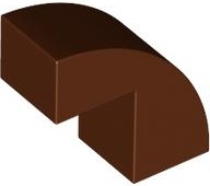 BRICK 1X2X1 2/3, BOW W/ CUTOUT, NO. 1: {червеникаво-кафяв}