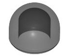 Brick, Round 1 x 1 x 2/3 Dome Top: {прозрачно черен}