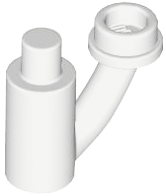 Plant Stem / Stalk with Bar, Bar Holder, and Hollow Stud: {бял}
