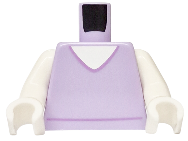 Torso V-Neck with White Undershirt with Medium Lavender Outline Pattern / White Arms / White Hands: {лавандулов}