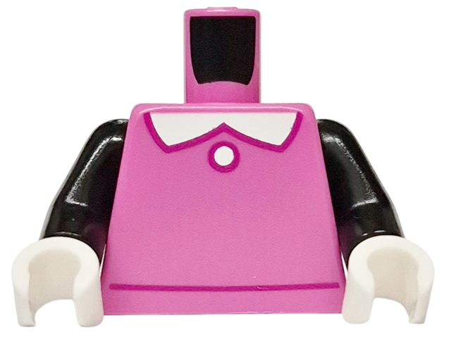 Torso White Collar and Button with Magenta Outline Pattern / Black Arms / White Hands: {ярко пурпурен}
