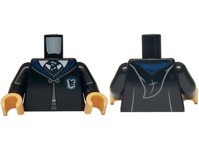 Torso Hogwarts Robe Clasped with Ravenclaw Crest, Sweater, Shirt and Tie Pattern / Black Arms / Medium Tan Hands: {черен}