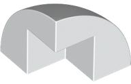 Brick, Round Corner 2 x 2 x 1 2/3 Dome Top: {бял}