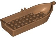 Boat, 14 x 5 x 2 with Oarlocks without Hollow Inside Studs: {умерен нуга}