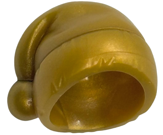 Minifigure, Headgear Cap, Santa with Molded Red Top Pattern: {топло златист}