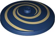 Dish 4 x 4 Inverted (Radar) with Solid Stud with Tan Spirals / Swirls Pattern: {земно син}