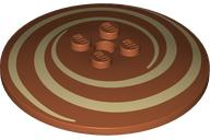 Dish 6 x 6 Inverted (Radar) - Solid Studs with Tan Spirals / Swirls Pattern: {тъмно оранжев}