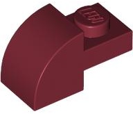 BRICK, 1X2X1, BOW, W/ CUTOUT: {нов тъмно червен}
