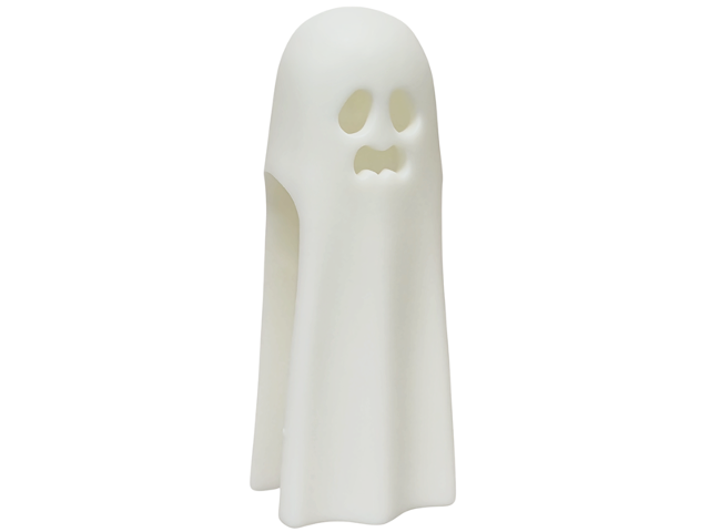 Minifigure, Headgear Head Cover, Ghost Shroud with Wavy Mouth, Hole on Top: {бляскаво бял}
