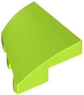 PLATE 2X2X2/3, HALF BOW W/ CUT, RIGHT: {ярко жълто-зелен}