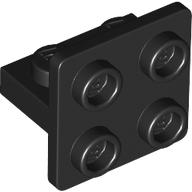 PLATE 1X2, W/ 1.5 PLATE 2X2, CENTERED: {черен}