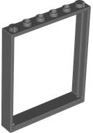Window 1 x 6 x 6 Flat Front: {тъмно каменно сив}
