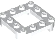 PLATE 4X4X2/3, CIRCLE, 2X2 HOLE: {бял}