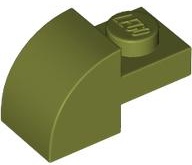 BRICK, 1X2X1, BOW, W/ CUTOUT: {маслинено зелен}