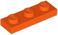 PLATE 1X3: {червеникаво-оранжев}