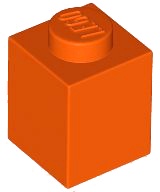 BRICK 1X1: {червеникаво-оранжев}