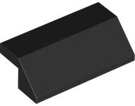 ROOF TILE 2X4, DEG. 45, W/O KNOBS: {черен}