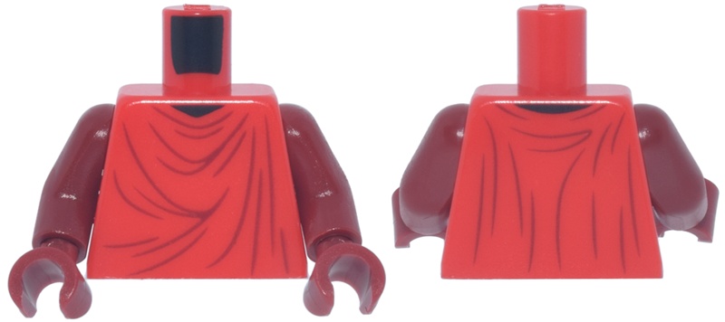 Torso SW Robe with Black Neckline and Dark Red Folds and Creases Front and Back Pattern / Dark Red Arms / Dark Red Hands: {ярко червен}