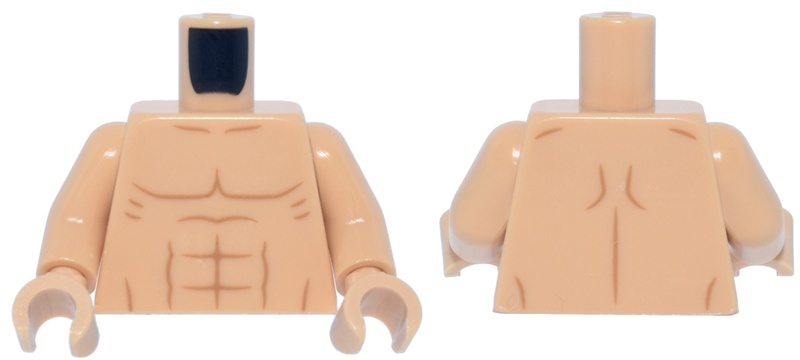Torso Bare Chest, Medium Nougat Muscles Pattern / Medium Tan Arm / Medium Tan Hands: {умерен тан}