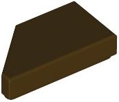 TILE 1X2, DEG. 45, CUT, RIGHT: {тъмно кафяв}