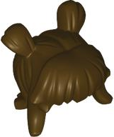 Minifigure, Hair Female Space Buns and Thick Bangs: {тъмно кафяв}