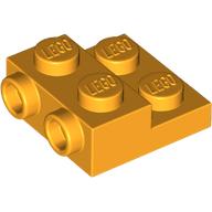 PLATE 2X2X2/3 W/ 2. HOR. KNOB: {огнено жълто-оранжев}