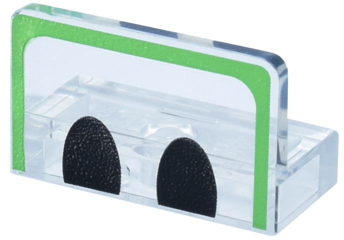 Panel 1 x 2 x 1 with Black Half Ovals and Bright Green Border Pattern (Super Mario Yoshi Bike Windscreen): {прозрачен}