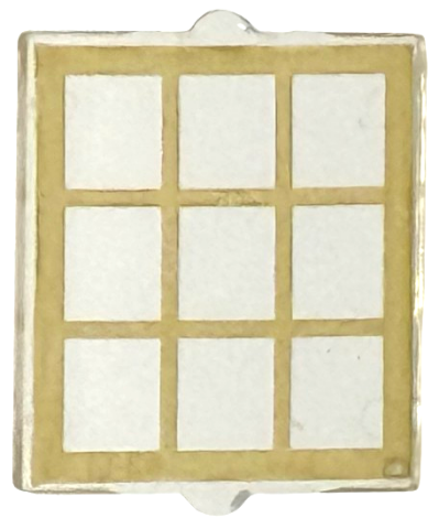 Glass for Window 1 x 2 x 2 Flat Front with Gold Lattice Pattern: {прозрачен}