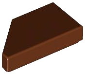 TILE 1X2, DEG. 45, CUT, RIGHT: {червеникаво-кафяв}