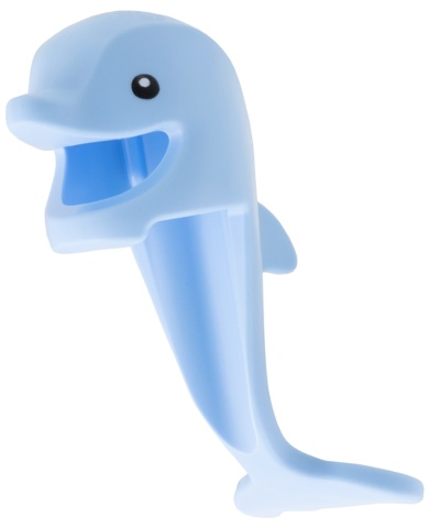 Minifigure, Headgear Head Cover, Costume Dolphin Head, Tail and Fin with Black Eyes Pattern: {светло кралско син}