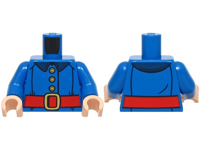Torso Jacket with Gold Buttons, Red Belt with Buckle, Dark Blue Collar Pattern / Blue Arms / Light Nougat Hands: {ярко син}