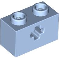 BRICK 1X2 WITH CROSS HOLE: {светло кралско син}