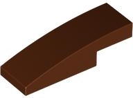BRICK 1X3X2/3, BOW: {червеникаво-кафяв}