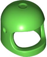 Minifigure, Headgear Helmet Space / Town with Thick Chin Strap - with Visor Dimples (Reissue with Top Dimple): {ярко зелен}