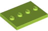 PLATE 3X4 WITH 4 KNOBS : {ярко жълто-зелен}