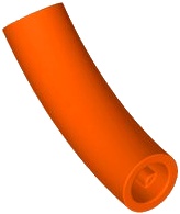 Brick, Round Tube 1 x 1 d. 45 degrees Elbow Macaroni Half - Axle Hole: {червеникаво-оранжев}