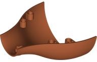 Panel 11 x 5.5 x 10 Tapered Half Cylinder with Axle Hole: {тъмно оранжев}