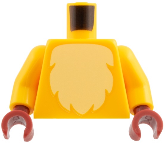 Torso with Bright Light Yellow Fur Pattern / Bright Light Orange Arms / Dark Red Hands: {огнено жълто-оранжев}