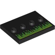 PLATE 3X4, W/ 4 KNOBS, NO. 10: {черен}