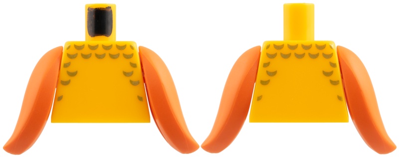 Torso with Gold Scales Pattern / Reddish Orange Fins: {огнено жълто-оранжев}
