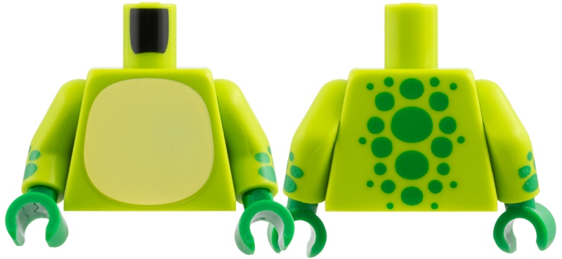 Torso Bright Light Yellow Belly, Green Spots on Back Pattern / Lime Arms with Green Spots Pattern / Green Hands: {ярко жълто-зелен}