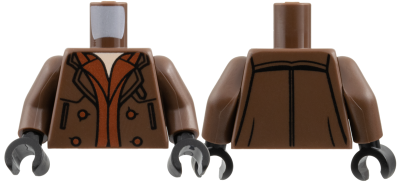 Torso Trenchcoat, Dark Orange Hems and Buttons, Light Nougat Neck Pattern / Umber Arms / Black Hands: {умбра}