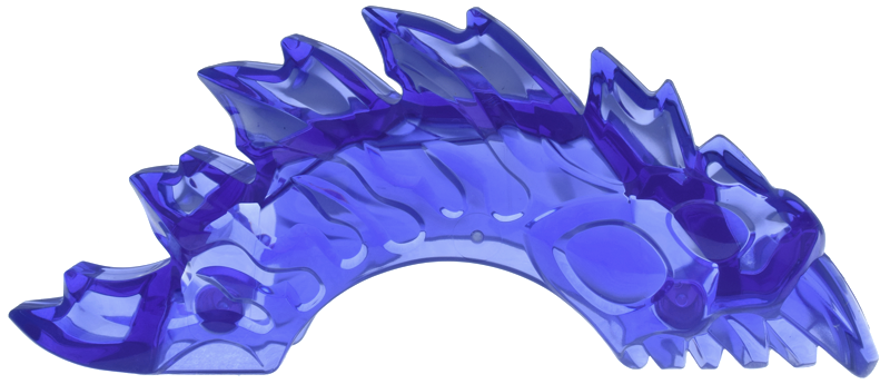 Power Burst, Curved with Monster Head and Jagged Spines: {прозрачно ярко синьо-виолетов}